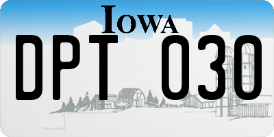 IA license plate DPT030