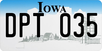 IA license plate DPT035