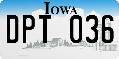 IA license plate DPT036