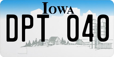 IA license plate DPT040