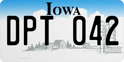 IA license plate DPT042