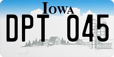 IA license plate DPT045