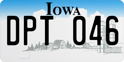 IA license plate DPT046