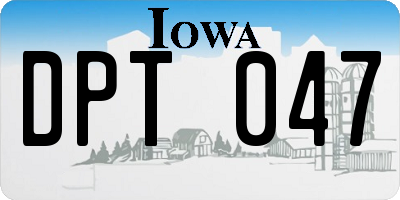 IA license plate DPT047