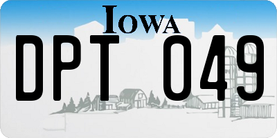 IA license plate DPT049