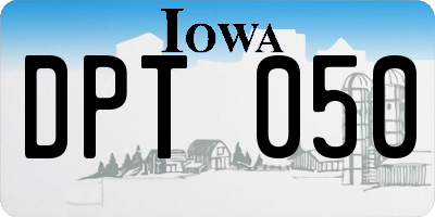 IA license plate DPT050