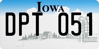 IA license plate DPT051