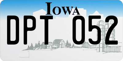 IA license plate DPT052