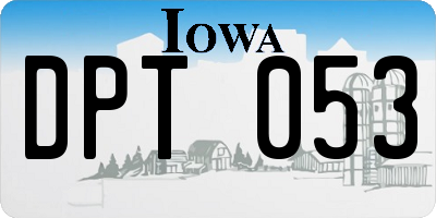 IA license plate DPT053