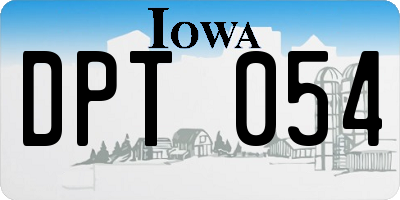 IA license plate DPT054