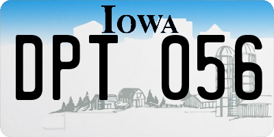 IA license plate DPT056