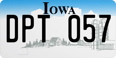 IA license plate DPT057