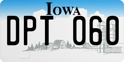 IA license plate DPT060