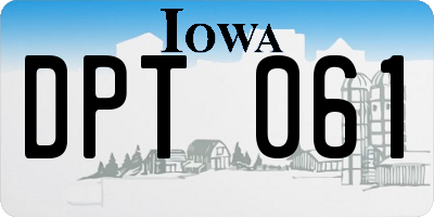 IA license plate DPT061