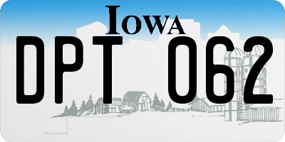 IA license plate DPT062