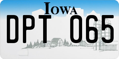 IA license plate DPT065