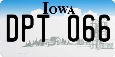 IA license plate DPT066