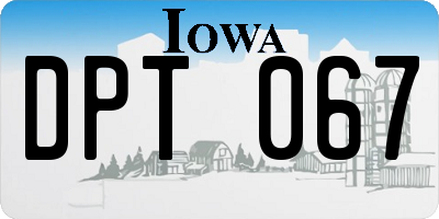 IA license plate DPT067