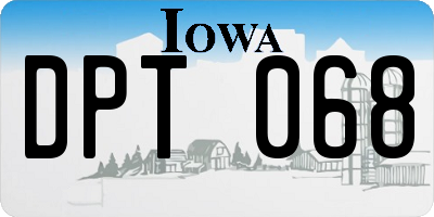 IA license plate DPT068