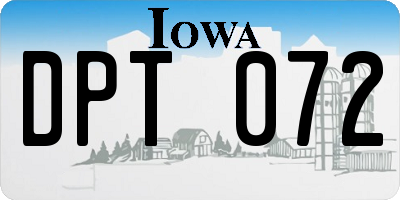 IA license plate DPT072