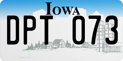 IA license plate DPT073