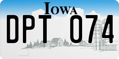 IA license plate DPT074