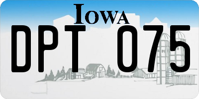 IA license plate DPT075