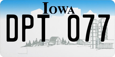 IA license plate DPT077