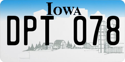 IA license plate DPT078