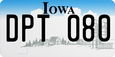 IA license plate DPT080