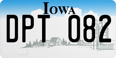 IA license plate DPT082