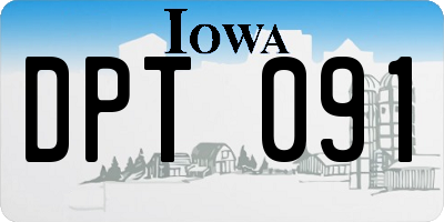 IA license plate DPT091