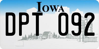 IA license plate DPT092
