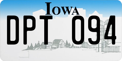 IA license plate DPT094