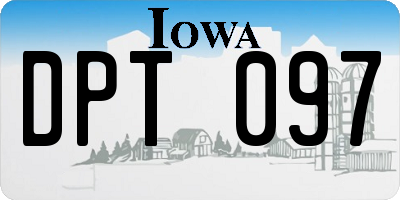 IA license plate DPT097