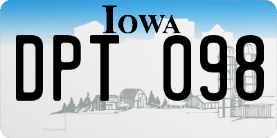 IA license plate DPT098