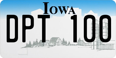 IA license plate DPT100