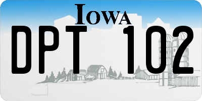 IA license plate DPT102