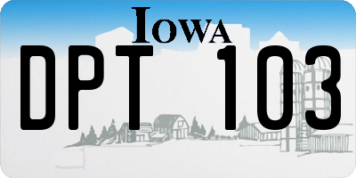 IA license plate DPT103