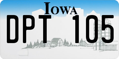 IA license plate DPT105