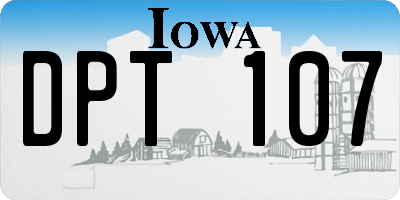 IA license plate DPT107