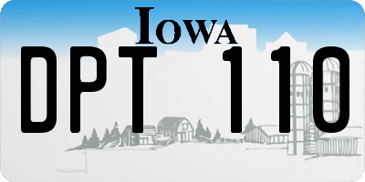 IA license plate DPT110