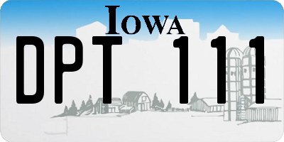 IA license plate DPT111
