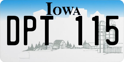 IA license plate DPT115