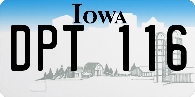 IA license plate DPT116