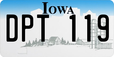 IA license plate DPT119