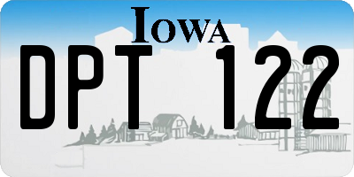 IA license plate DPT122