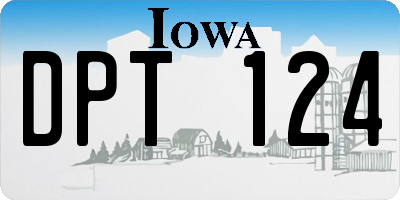 IA license plate DPT124