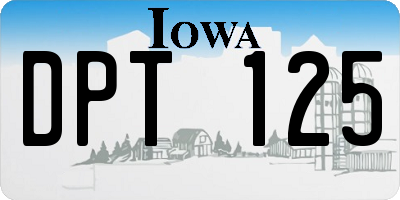 IA license plate DPT125