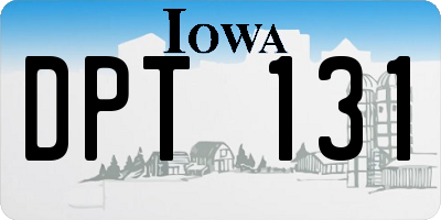 IA license plate DPT131